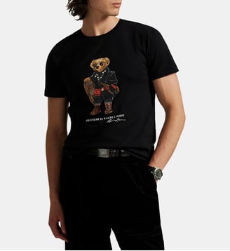 T-shirt Bear droit en coton imprimé - Polo Ralph Lauren - Noir