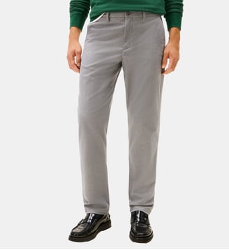 Pantalon Denton droit en coton mélangé - Tommy Hilfiger - Gris moyen