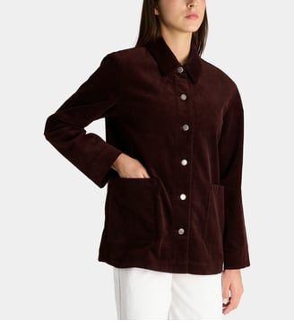 Veste classique droite Kelly en coton velours côtelé - A.P.C. - Bordeaux