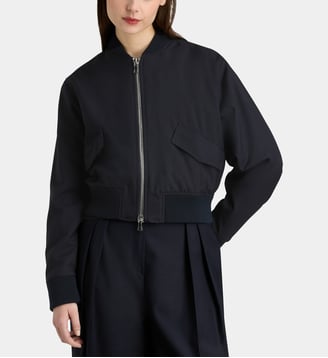 Bomber Kenna cintré court en laine - Officine Générale - Bleu foncé