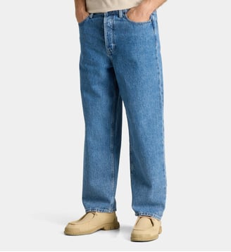 Jean ample en coton denim délavé - Element - Bleu moyen