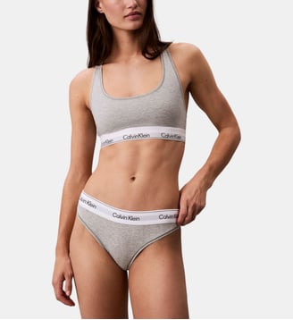 String griffé en coton mélangé - Calvin Klein - Gris