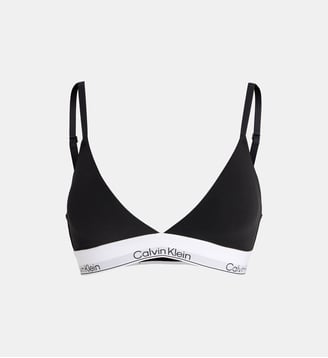 Soutien-gorge triangle Icon en coton mélangé - Calvin Klein - Noir