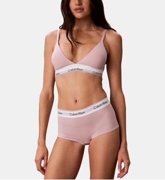 Soutien-gorge triangle Icon en coton mélangé - Calvin Klein - Rose moyen