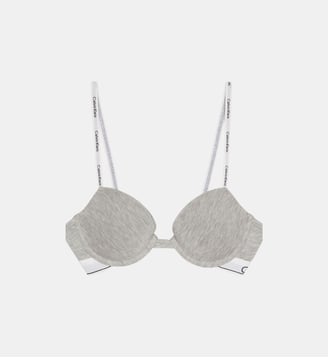 Soutien-gorge à armatures en con mélangé signature - Calvin Klein - Gris