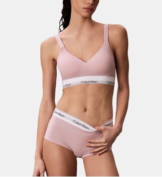 Soutien-gorge bralette en coton mélangé sans armatures - Calvin Klein - Rose moyen