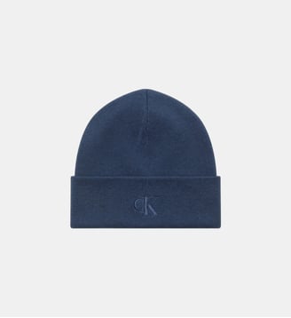 Bonnet côtelé signature - Calvin Klein - Bleu foncé