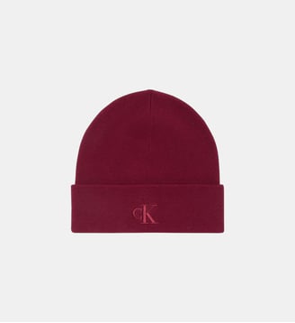 Bonnet côtelé signature - Calvin Klein - Bordeaux