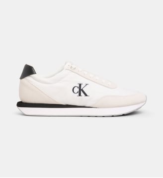 Baskets basses Retro Runner - Calvin Klein - Blanc et noir