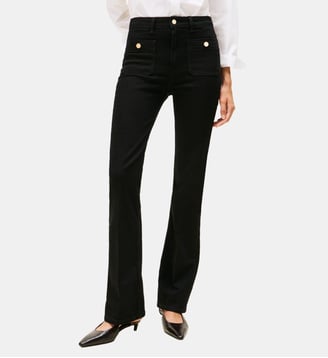 Jean bootcut taille haute en coton mélangé - Tommy Hilfiger - Noir
