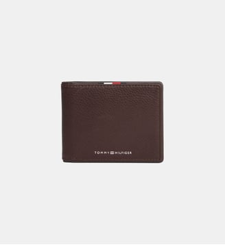Portefeuille Corp Mini en cuir - Tommy Hilfiger - Marron