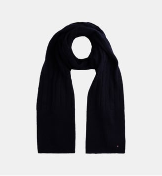 Écharpe côtelée signature - Tommy Hilfiger - Bleu marine