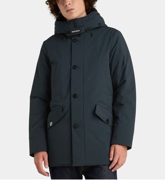 Parka droite mi-longue Arctic à capuche - Woolrich - Bleu marine