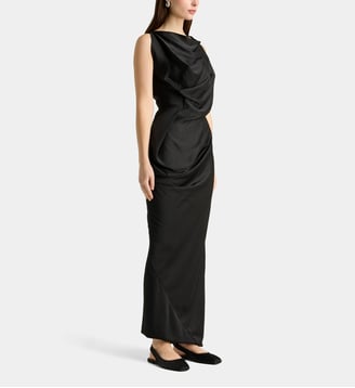 Robe fluide longue drapée et sans manches - Vivienne Westwood - Noir