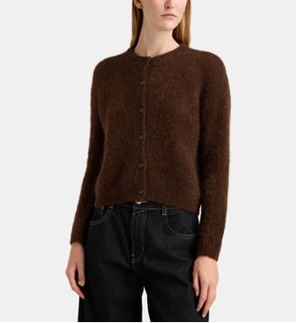 Cardigan court Olivia en mohair - Surprise - Chocolat