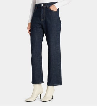 Jean Pola droit et court coton denim - F.A.M. - Bleu brut