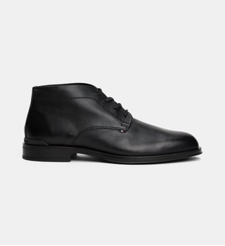 Bottines fermeture à lacets cuir - Tommy Hilfiger - Noir
