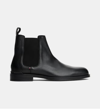 Bottes Chelsea en cuir signature - Tommy Hilfiger - Noir