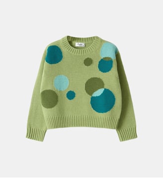 Pull droit Dots en laine - IL GUFO - Vert et multicolore