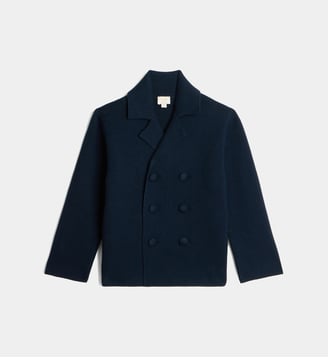 Veste Golfini en maille coton - IL GUFO - Bleu marine