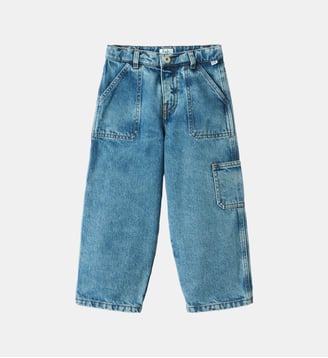 Jean ample baggy en coton - IL GUFO - Bleu denim
