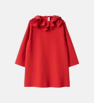 Robe évasée col volants - IL GUFO - Rouge