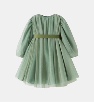 Robe évasée effet tulle - IL GUFO - Vert clair