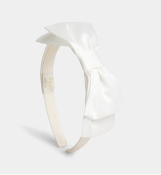 Serre-tête de cérémonie à double nœud - IL GUFO - Blanc