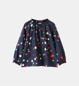 Blouse ample à pois  - IL GUFO - Marine