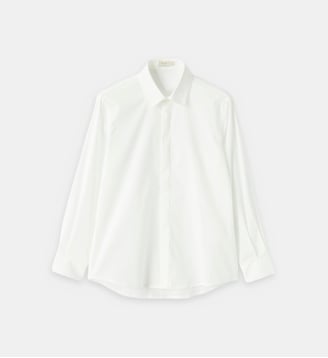 Chemise droite en coton col classique - IL GUFO - Blanc