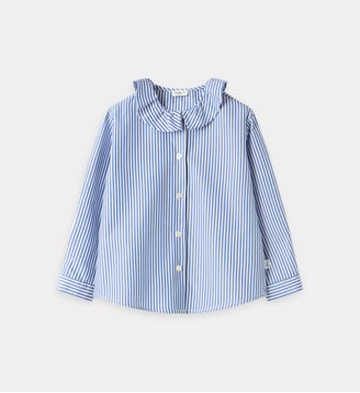 Chemise droite à rayures - IL GUFO - Bleu et blanc