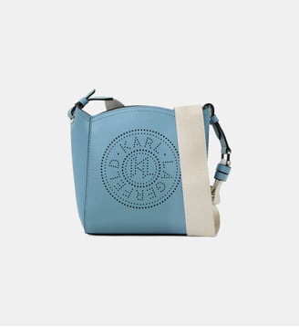 Sac à main Circle en cuir - Karl Lagerfeld - Bleu ciel