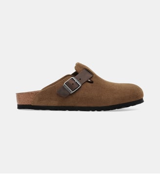 Sabots Boston Leve en cuir - Birkenstock - Marron foncé