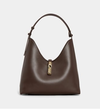 Sac hobo Goccia M en cuir - Furla - Chocolat