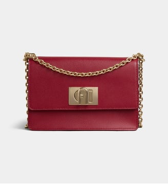 Sac à main Mini 1927 crossbody en cuir grainé - Furla - Rouge foncé
