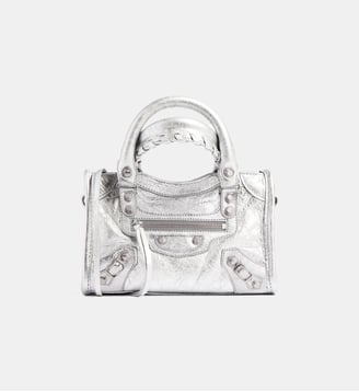Sac à main Le City Nano en cuir - Balenciaga - Silver