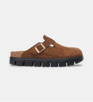 Sabots Boston Chunky en cuir - Birkenstock - Marron foncé