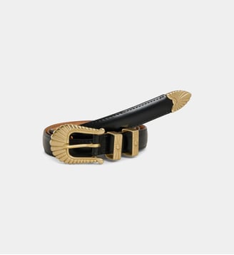 Ceinture Western cuir - Maison Boinet - Noir
