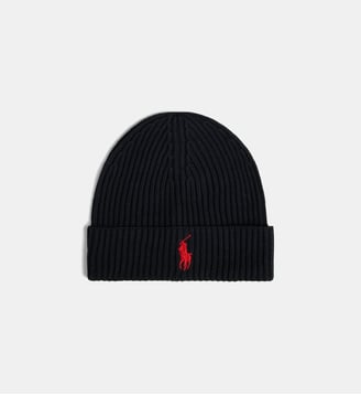 Bonnet en pur coton côtelé - Polo Ralph Lauren - Noir