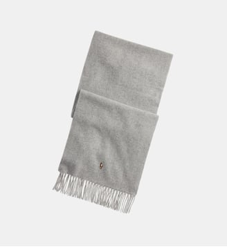 Echarpe en laine frangée signature - Polo Ralph Lauren - Gris