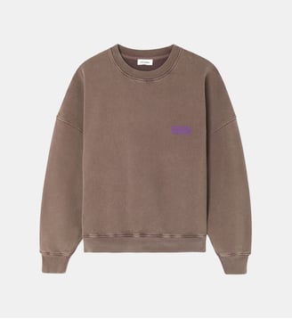 Sweat droit en coton - American Vintage - Taupe foncé