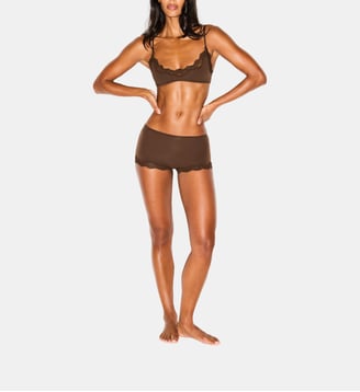 Shorty Fits everybody détails dentelle - Skims - Marron