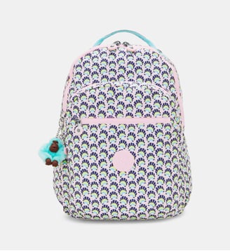 Sac à dos Seoul à motif  - Kipling - Rose et bleu