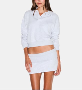 Sweat polo ample en coton - Skims - Gris