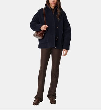 Manteau ample court East Side en laine - Sessùn - Nuit