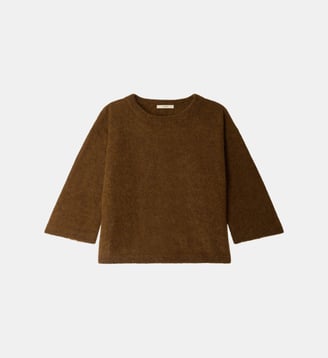 Pull London à manches 3/4 en alpaga - Sessùn - Marron