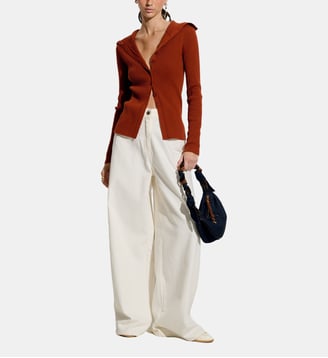 Cardigan Shimoteka cintré en laine - Sessùn - Rouge foncé