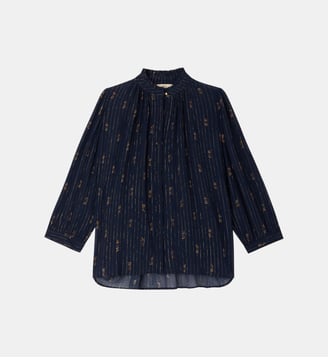 Blouse Lylee ample à manches 3/4 rayée - Sessùn - Navy