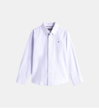 Chemise droite en coton - Tommy Hilfiger - Bleu clair