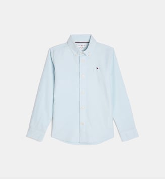 Chemise droite en coton - Tommy Hilfiger - Bleu ciel
